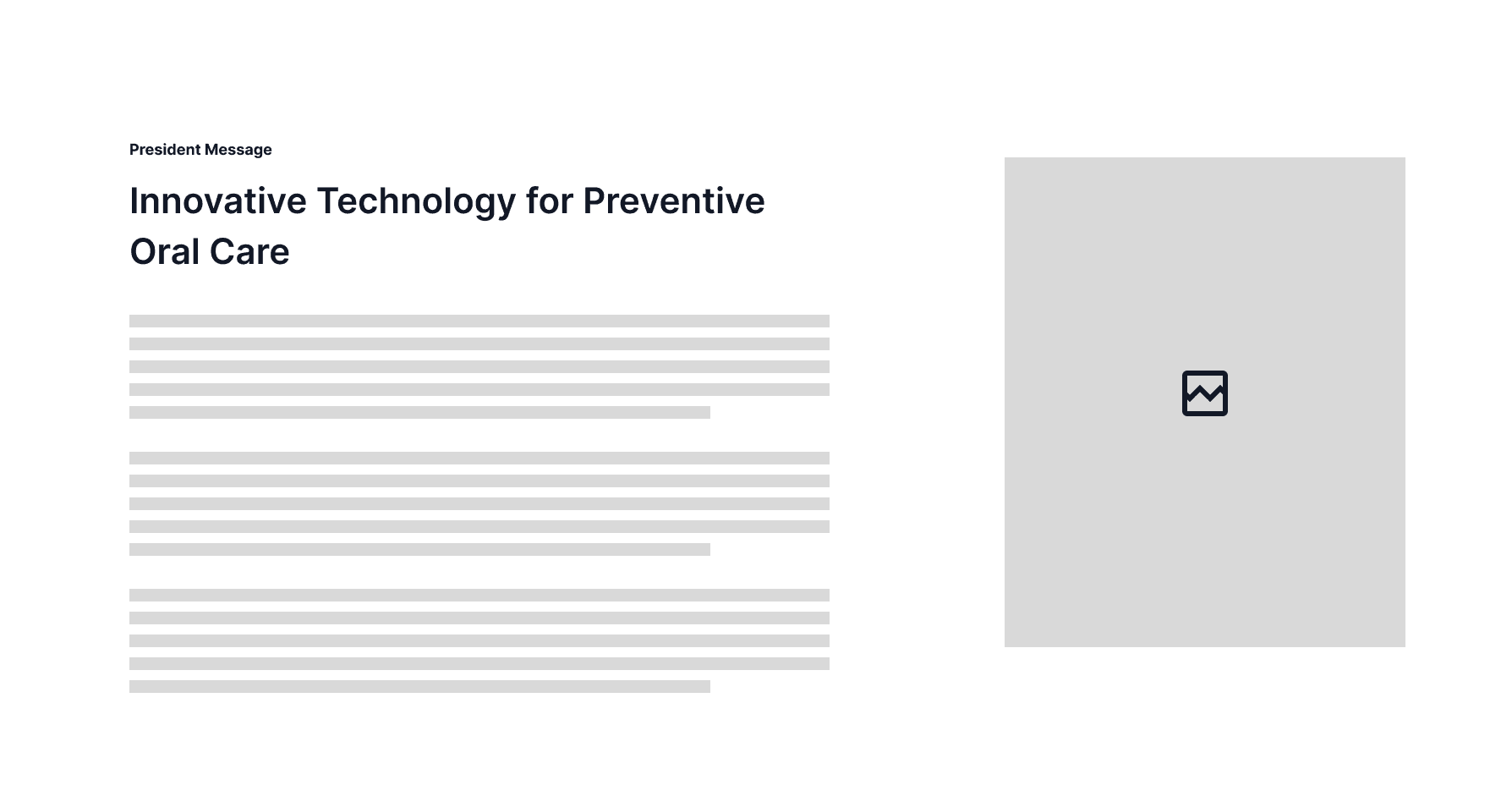 President Message Wireframe